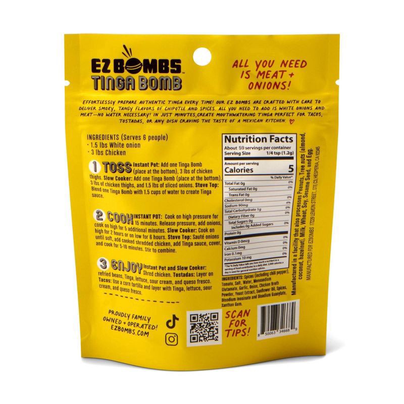slide 3 of 3, Ez Bomb Seasoning Bomb Tinga - 2.5 OZ, 2.5 oz