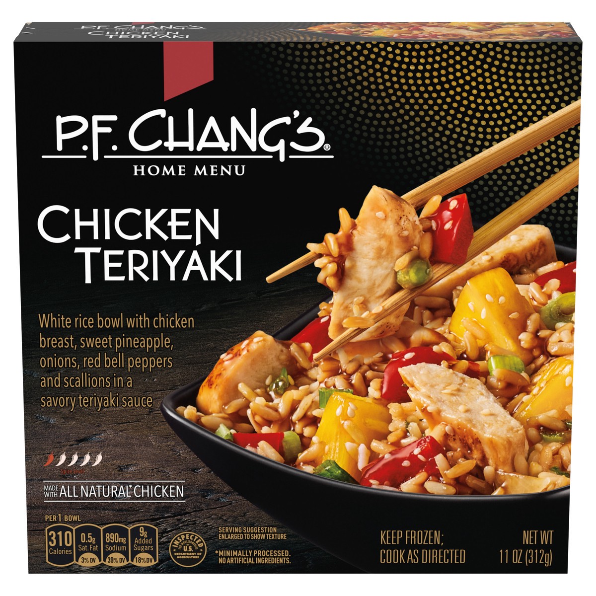 slide 1 of 5, P.F. Chang's Home Menu Chicken Teriyaki Bowl, Frozen Meal, 11 oz., 11 oz