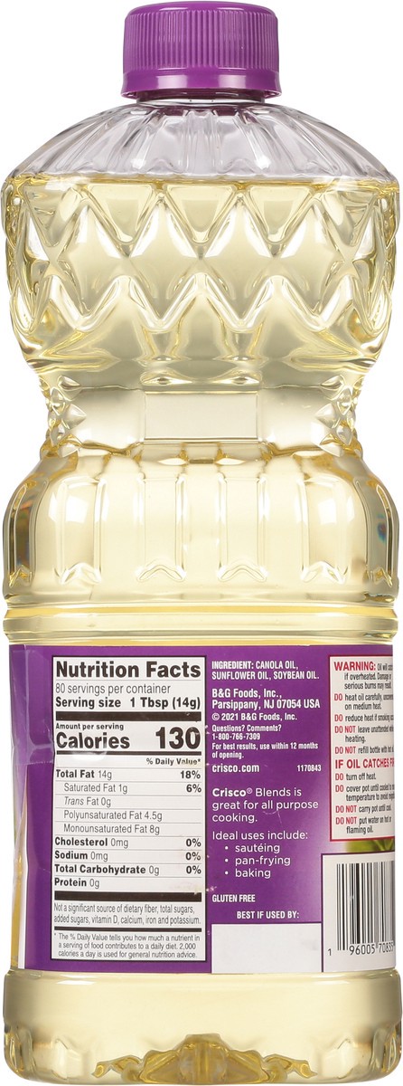 slide 6 of 9, Crisco Oil Blends - 40 fl oz, 40 fl oz