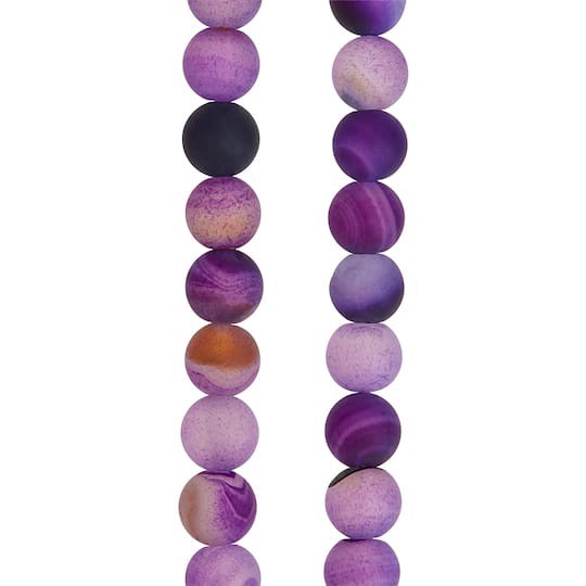 slide 1 of 3, 8mm Purple Dyed Round Agate Beads By Bead Landing, 8mm