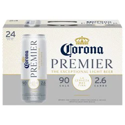 Corona Premier Mexican Lager Light Beer, 24 pk 12 fl. oz. Slim Cans, 4.0% ABV