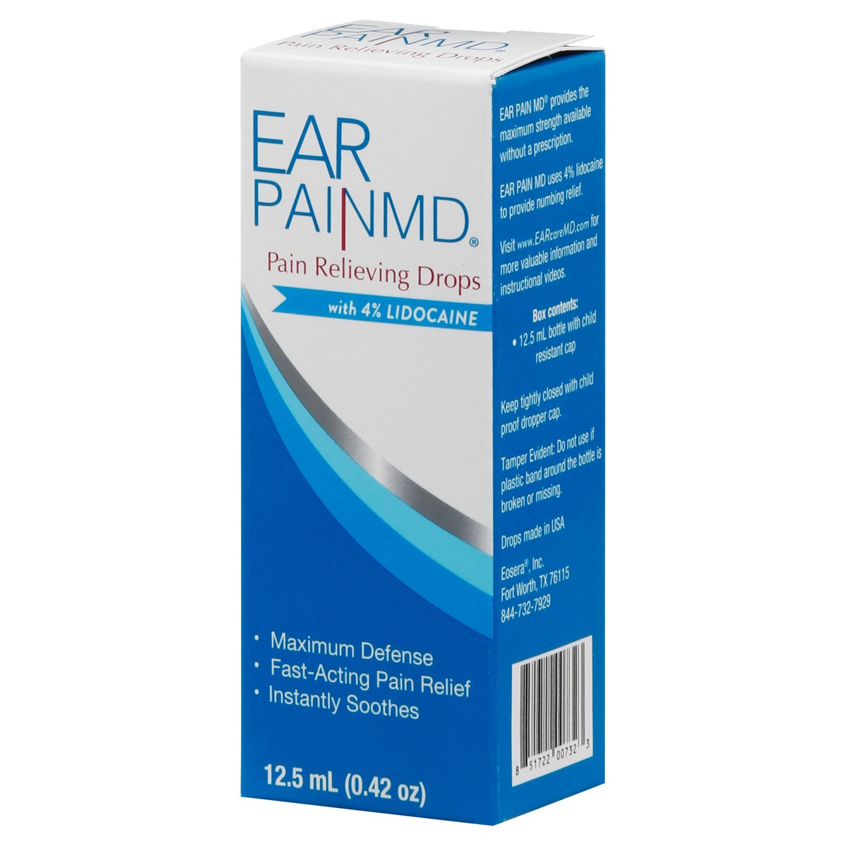 slide 4 of 9, Ear Pain MD Pain Relieving Drops with 4% Lidocaine 0.42 fl oz, 0.42 fl oz