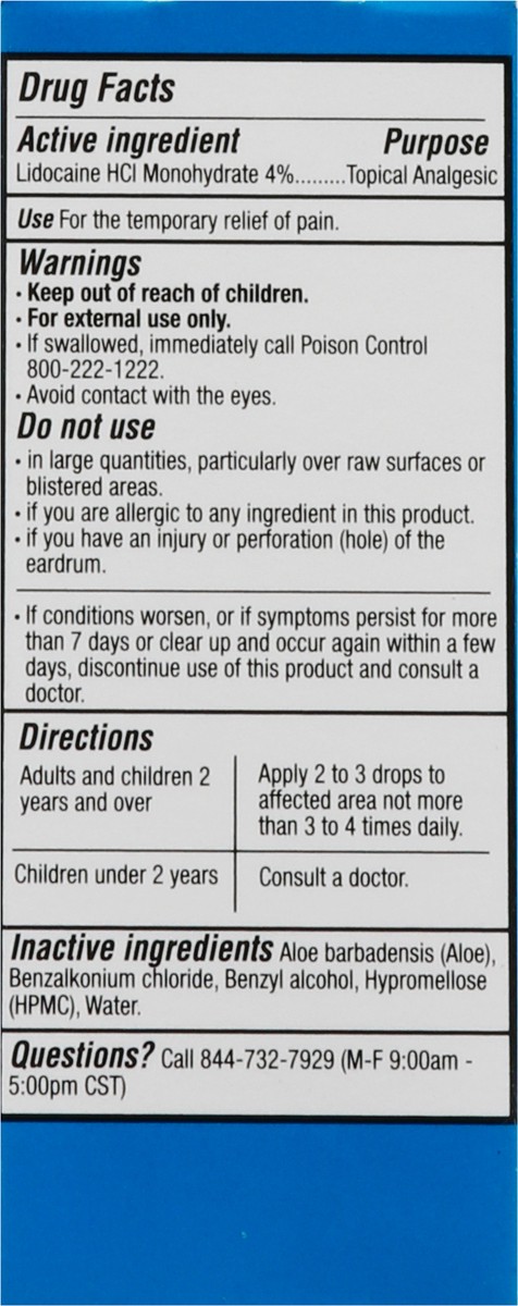 slide 3 of 9, Ear Pain MD Pain Relieving Drops with 4% Lidocaine 0.42 fl oz, 0.42 fl oz