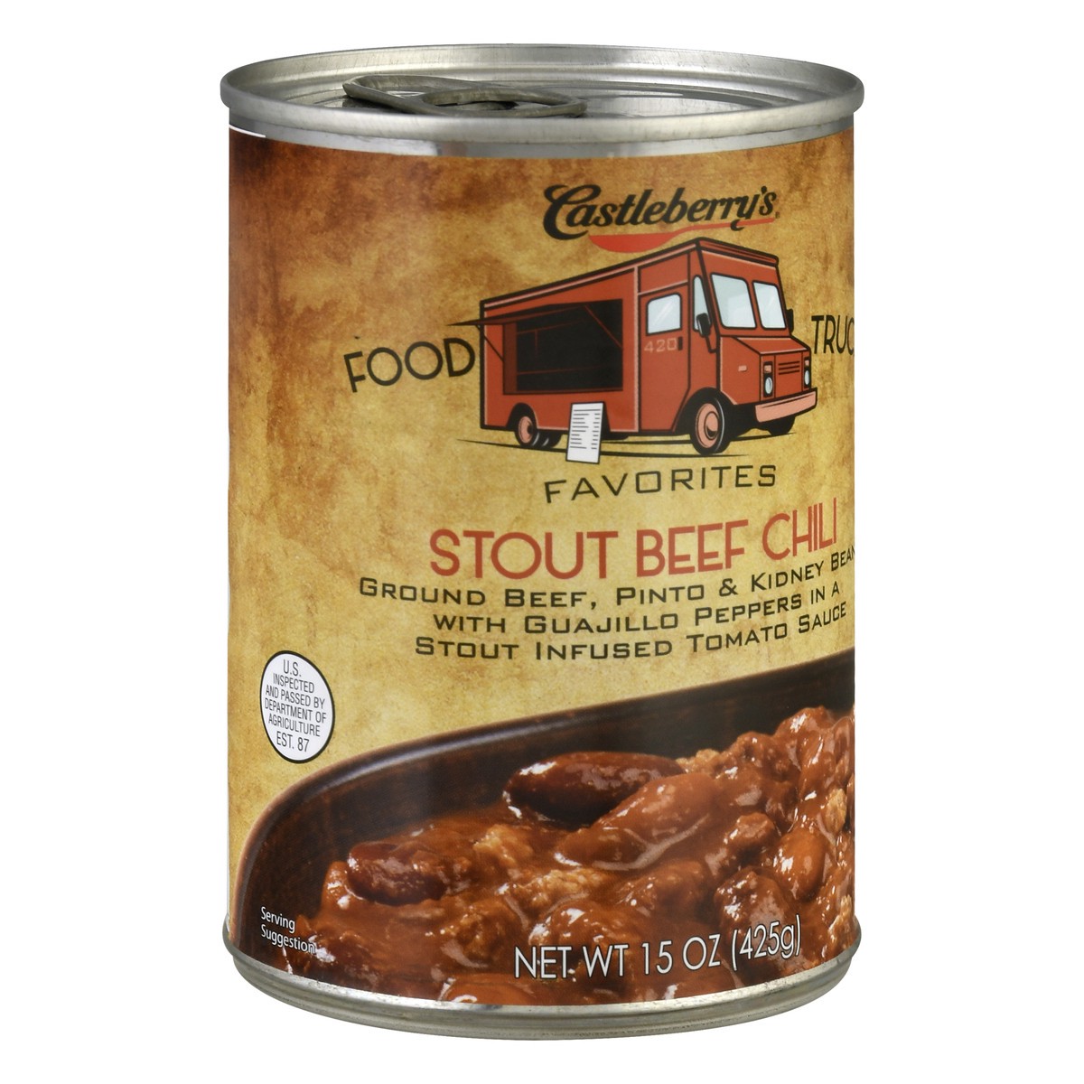 slide 6 of 9, Castleberry's Stout Beef Chili 15 oz, 15 oz