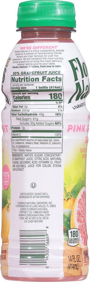slide 12 of 14, Florida's Natural Premium Pink Grapefruit Splash 14 fl oz, 14 fl oz