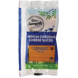 Sunnyside Farms Natural Medium Cheddar Slices