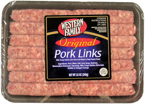 slide 1 of 1, Western Family Original Pork Sausage, 12 oz