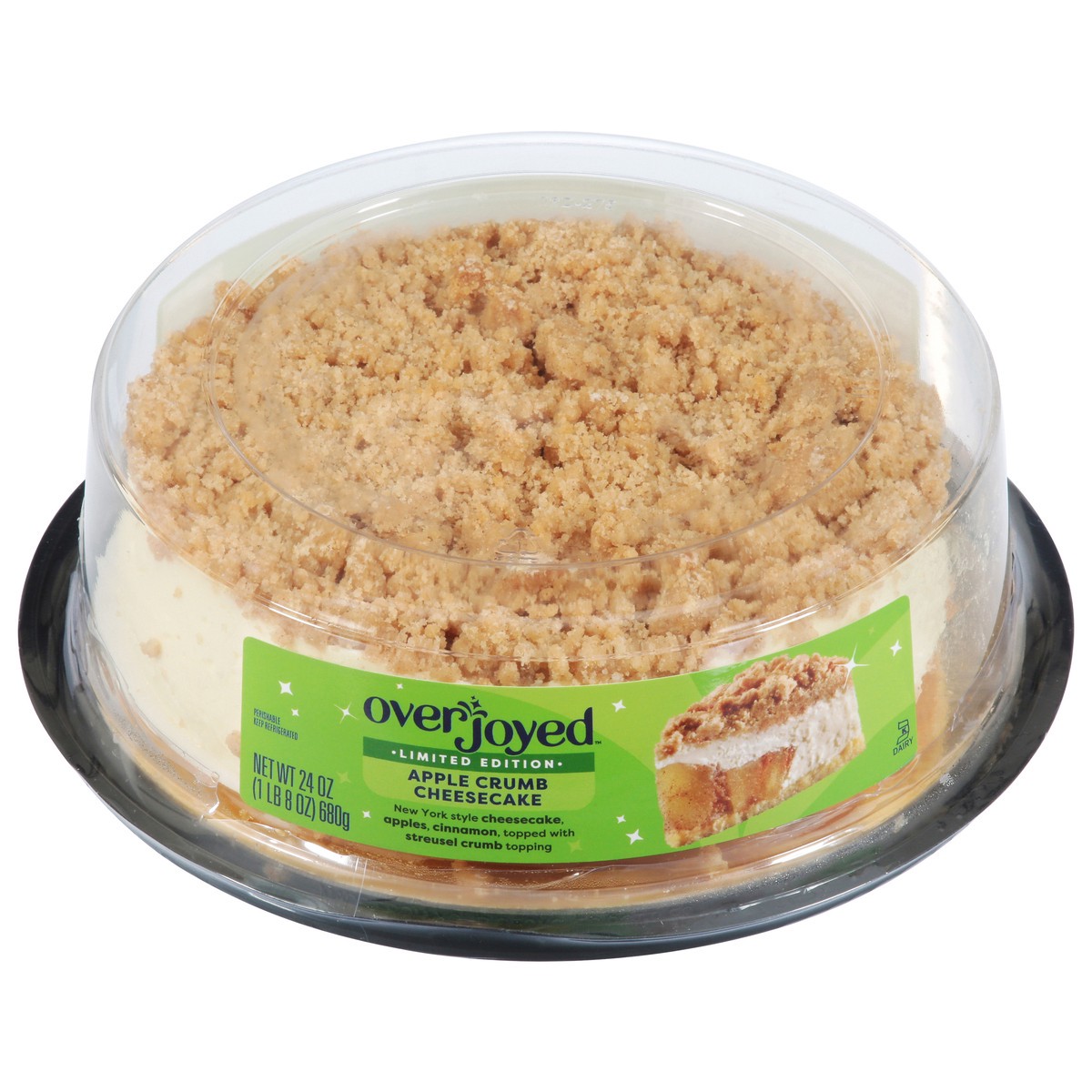 slide 2 of 14, Overjoyed Apple Crumb Cheesecake 24 oz, 24 oz