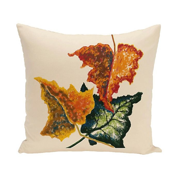 slide 1 of 1, E by Design Autumn Colors Floral Print Square Throw Pillow - Off White, 1 ct