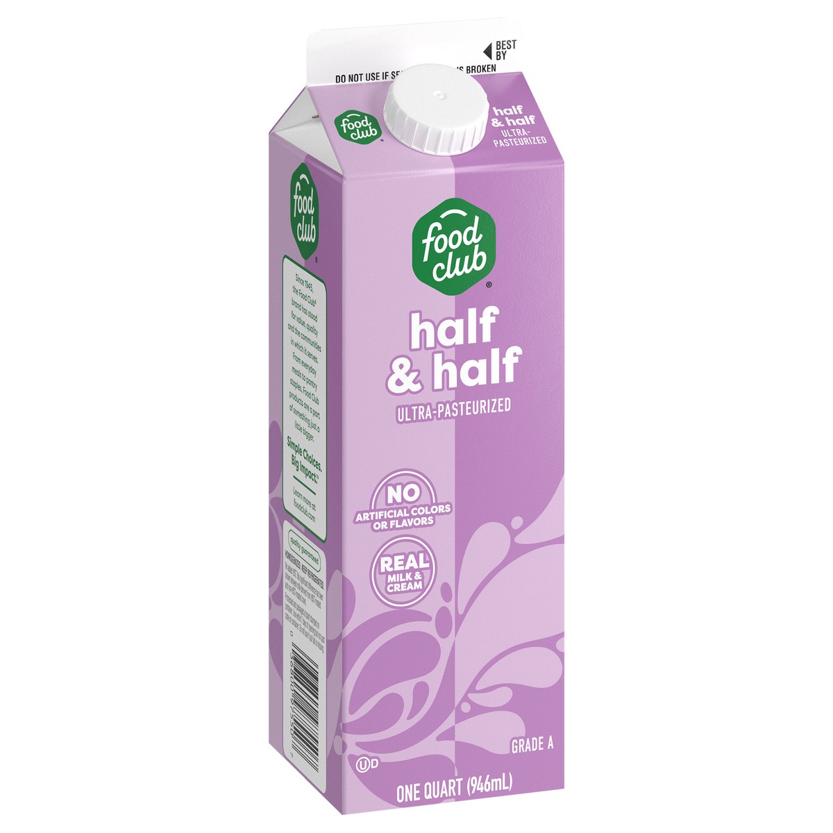 slide 4 of 4, Food Club Half & Half 1 qt, 1 qt