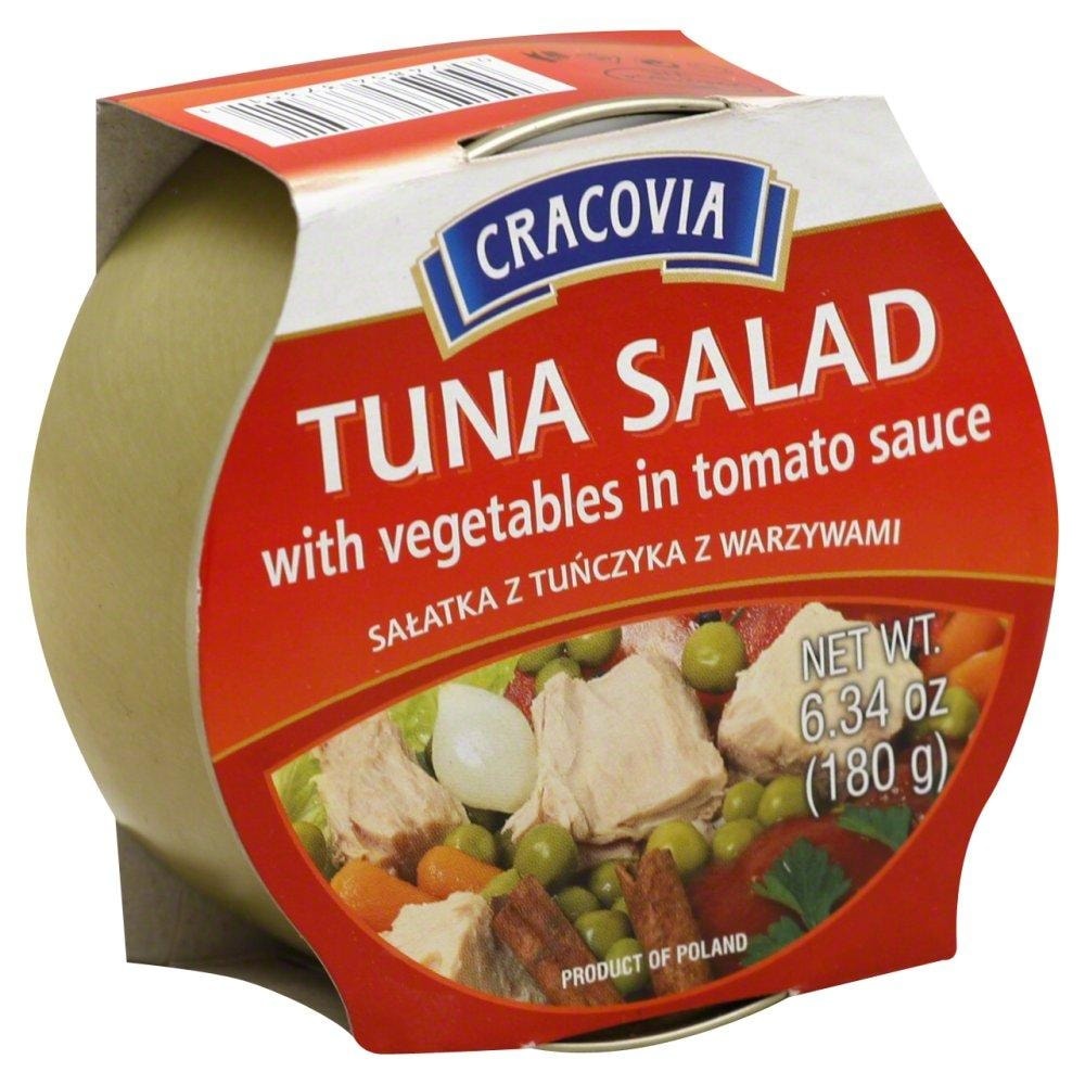 slide 1 of 1, Cracovia Tuna Salad With Vegetables In Tomato Sauce, 6.35 oz