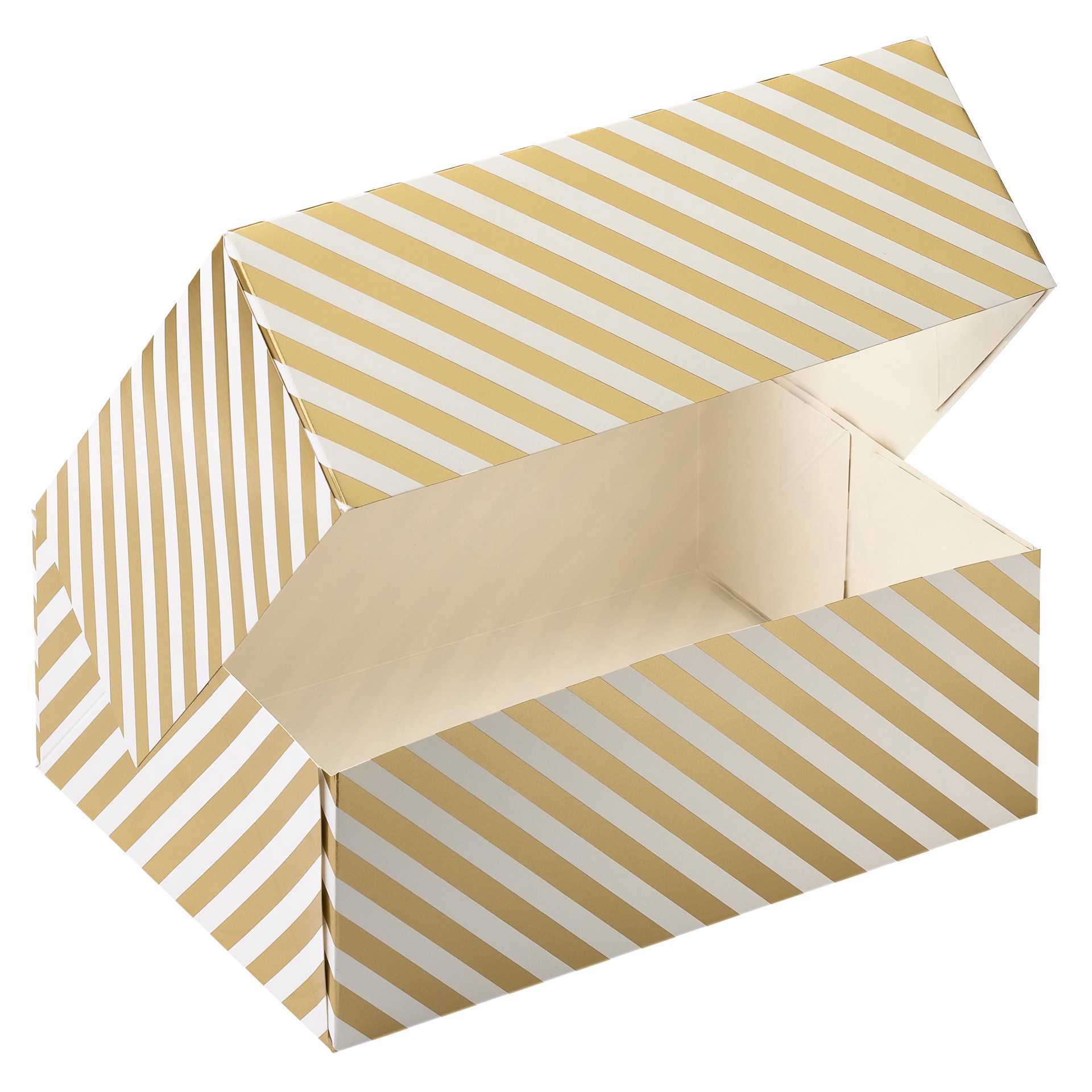 slide 5 of 6, Gold & White Striped Treat Boxes By Celebrate It, 9.5 in x 7.5 in