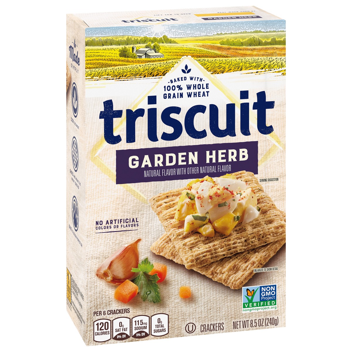 slide 7 of 9, Triscuit Garden Herb Whole Grain Wheat Crackers, 8.5 oz, 8.5 oz