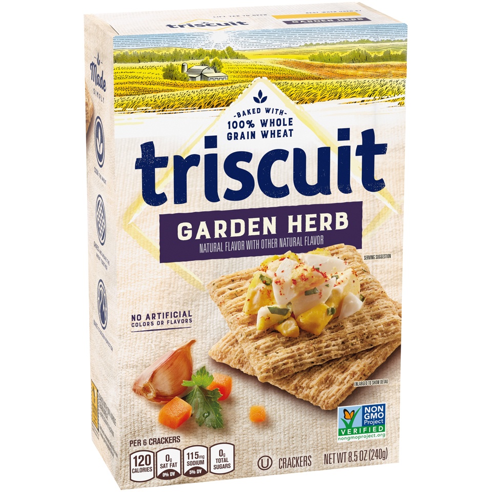 slide 3 of 7, Triscuit Garden Herb Crackers, 9 oz