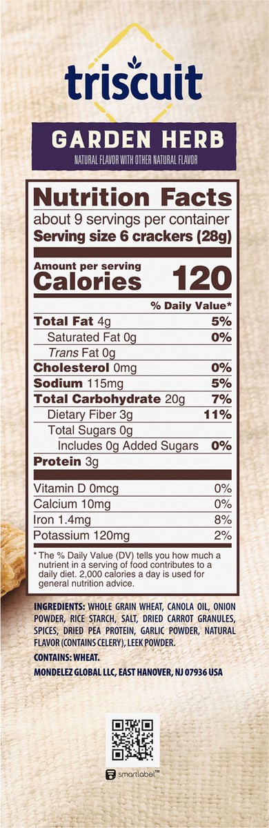 slide 3 of 9, Triscuit Garden Herb Whole Grain Wheat Crackers, 8.5 oz, 8.5 oz