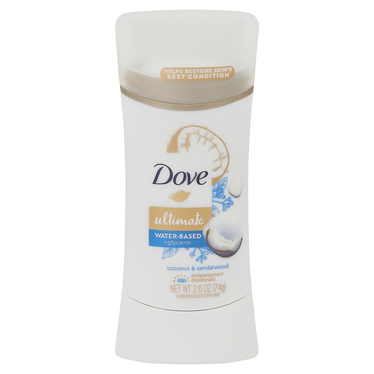 slide 1 of 9, Dove Ultimate Coconut & Sandalwood Antiperspirant Deodorant 2.6 oz, 2.6 oz