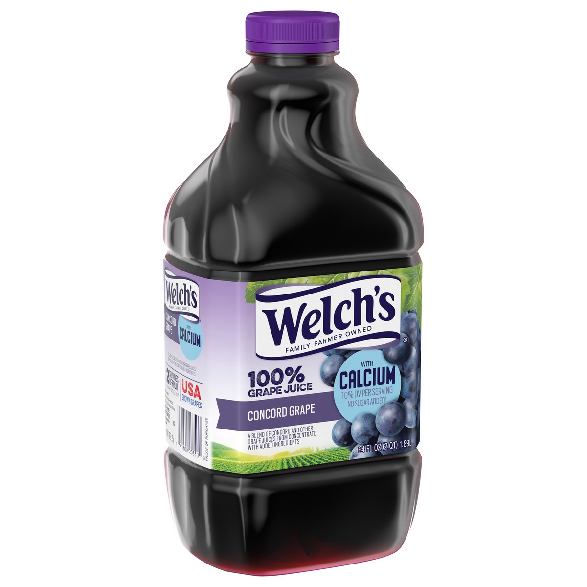 slide 2 of 5, Welch's 100% Grape Juice with Calcium, Concord Grape, 64 fl oz Bottle, 64 fl oz