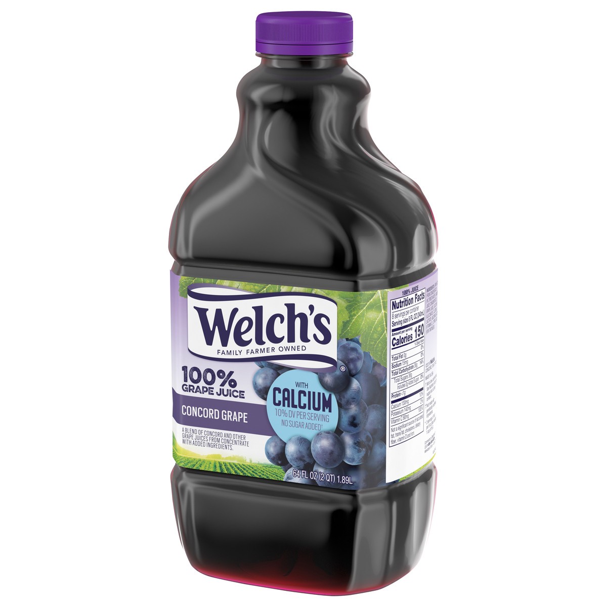 slide 3 of 5, Welch's 100% Grape Juice with Calcium, Concord Grape, 64 fl oz Bottle, 64 fl oz