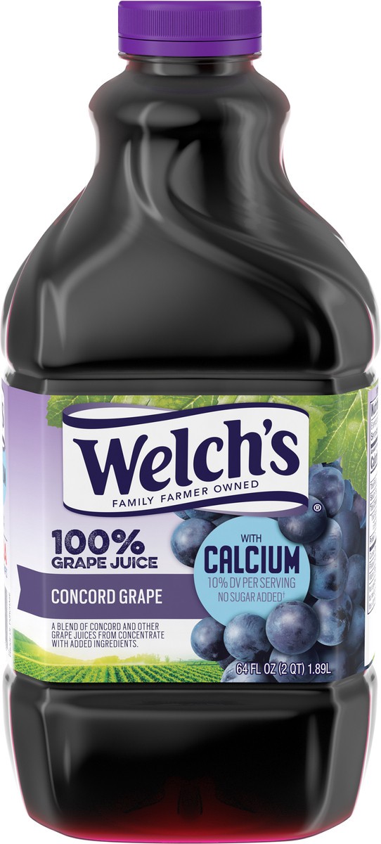 slide 5 of 5, Welch's 100% Grape Juice with Calcium, Concord Grape, 64 fl oz Bottle, 64 fl oz