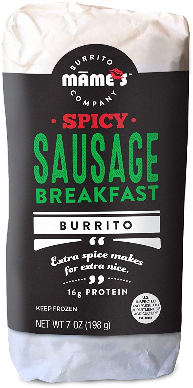 slide 1 of 1, Mame's Spicy Sausage Breakfast Burrito, 8 oz