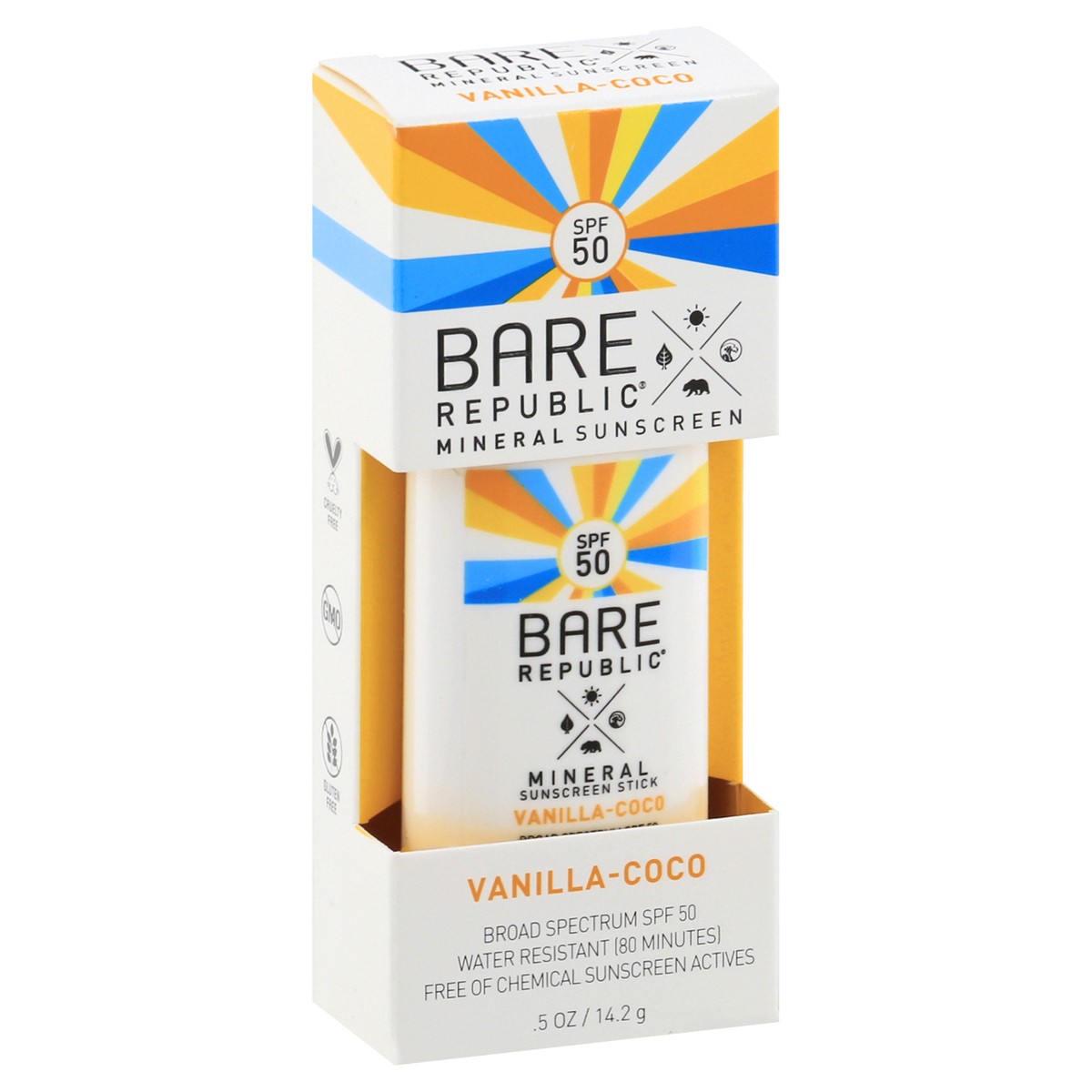 slide 8 of 9, Bare Republic SPF 50 Mineral Vanilla-Coco Sunscreen 0.5 oz, 0.5 oz