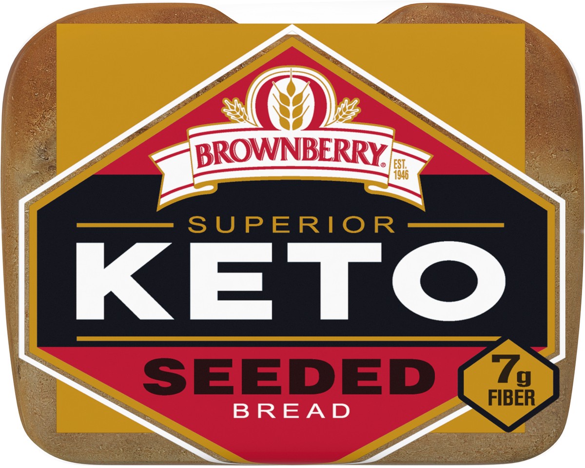 slide 6 of 7, Brownberry Superior Keto Bread, 20 oz, Soft Seeded White Bread, Bag, 20 oz