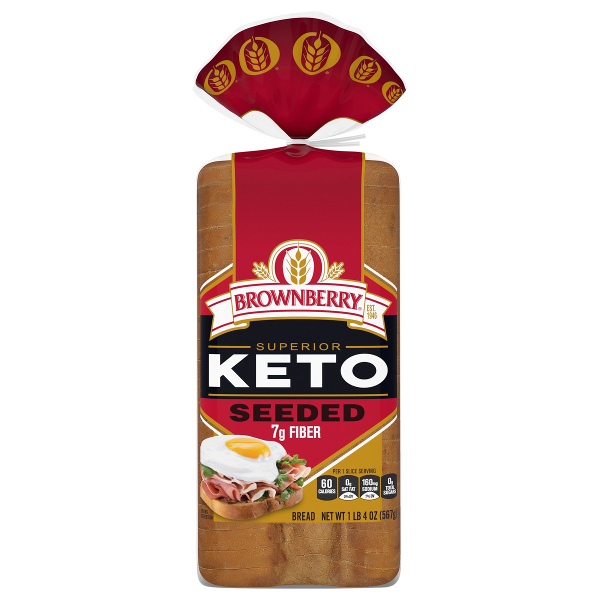 slide 1 of 7, Brownberry Superior Keto Bread, 20 oz, Soft Seeded White Bread, Bag, 20 oz