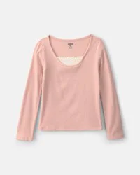 Oshkosh Girls Long-Sleeve Top - Pink Pink 8
