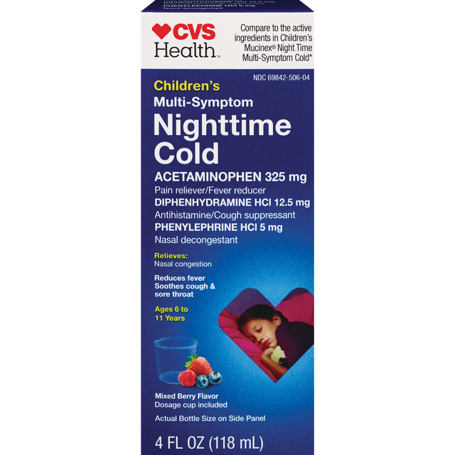 slide 1 of 1, CVS children's Nighttime Multi-Symptom Cold Liquid, 1 ct