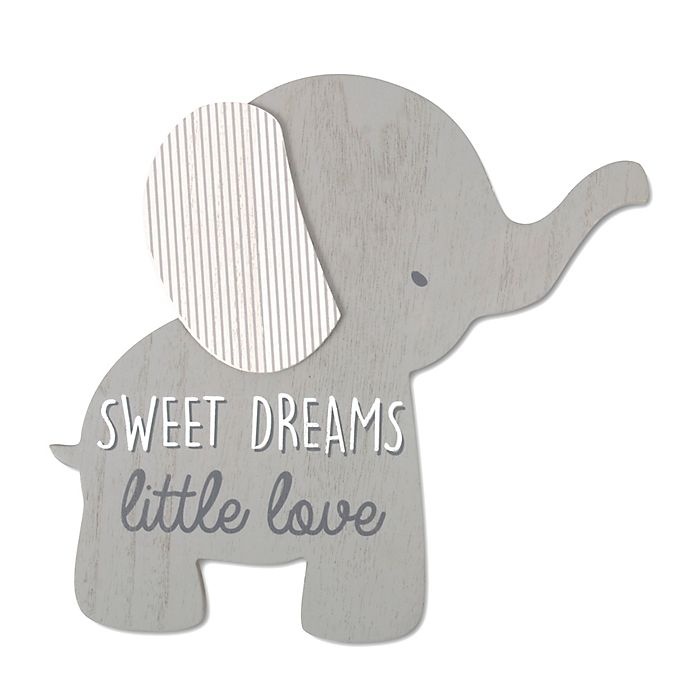 slide 1 of 2, Wendy Bellissimo Lil Elephant Sweet Dreams Wall Art - Grey, 12 in x 8 in