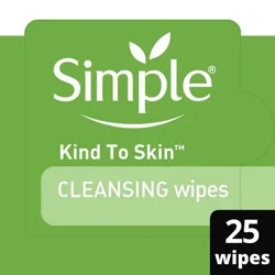 Simple Kind to Skin Unscented Cleansing Facial Wipes - 25 ct
