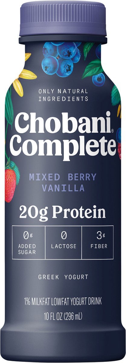 slide 5 of 8, Chobani Complete Protein Mixed Berry Vanilla Yogurt Drink - 10 fl oz, 10 oz