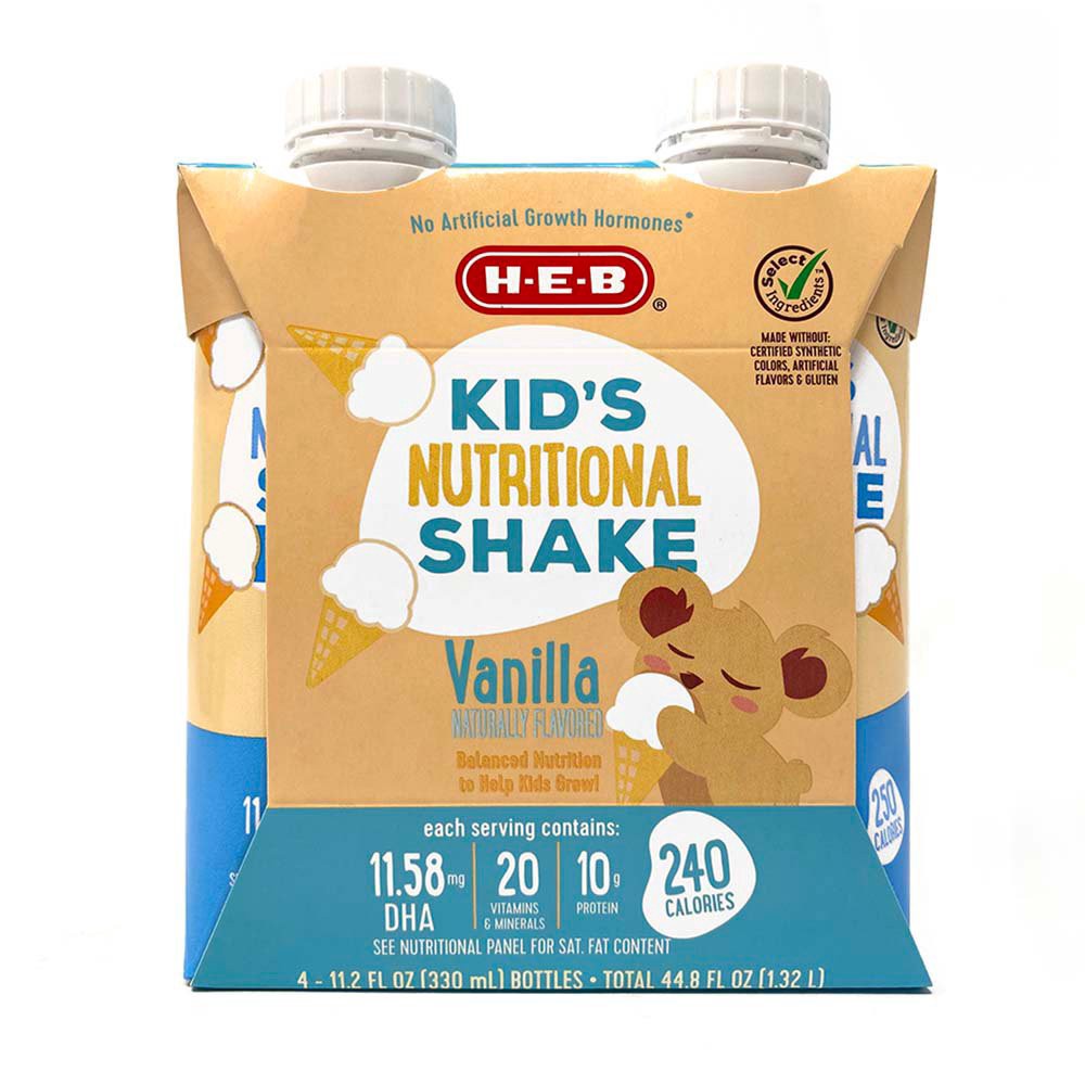 slide 1 of 1, H-E-B Kid's Nutritional Shake Vanilla, 11.2 oz