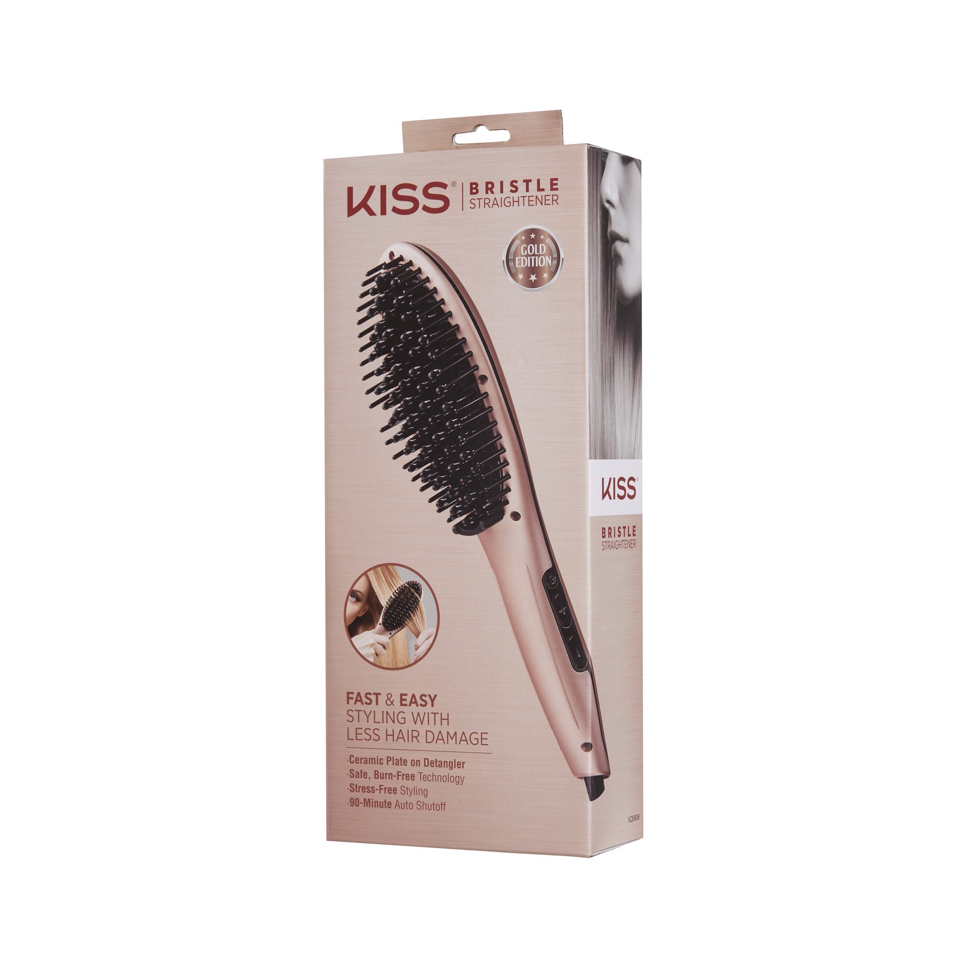 slide 2 of 5, KISS Bristle Hair Straightener, 1 ct