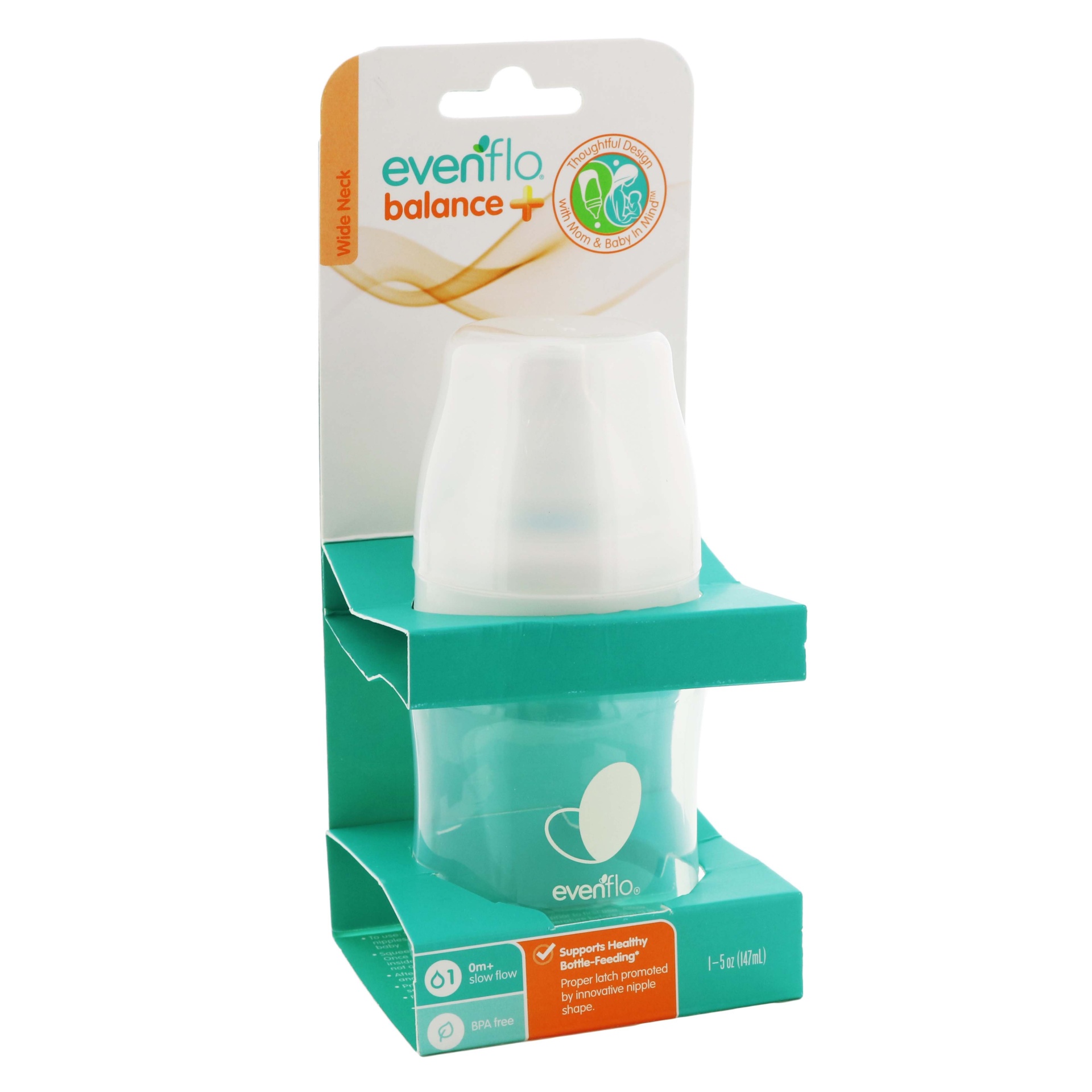 slide 1 of 1, Evenflo Balance + Wide-Neck Bottle - Clear, 5 fl oz