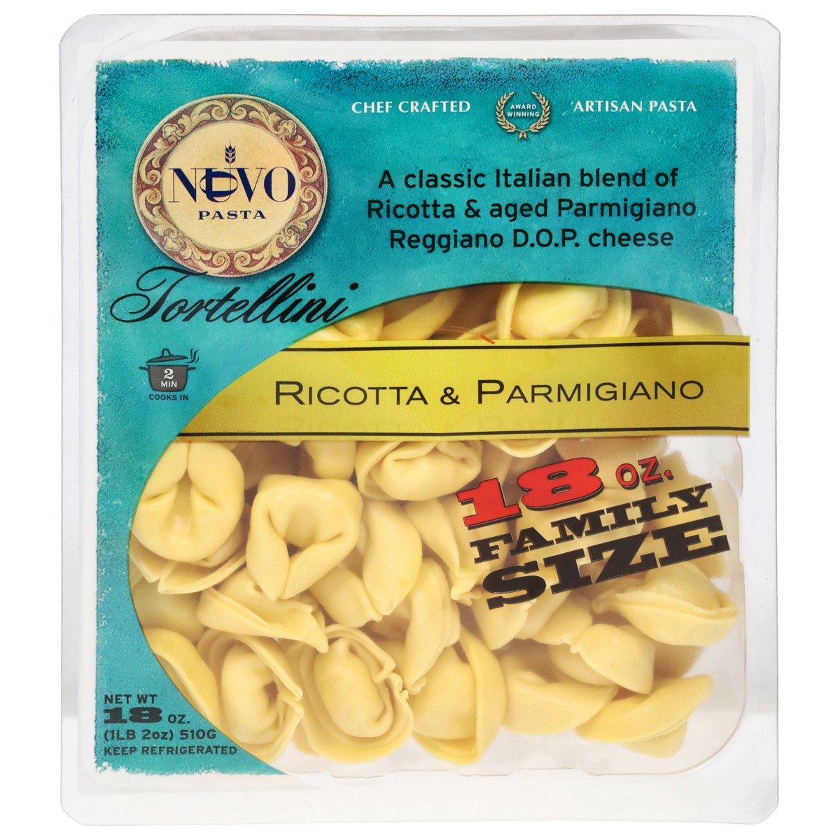 slide 1 of 13, Nuovo Ricotta & Parmigiano Tortellini Family Size 18 oz, 18 oz