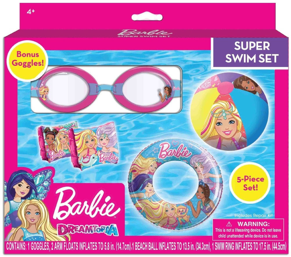 slide 1 of 1, Barbie Inflatable Swim Set, 5 ct