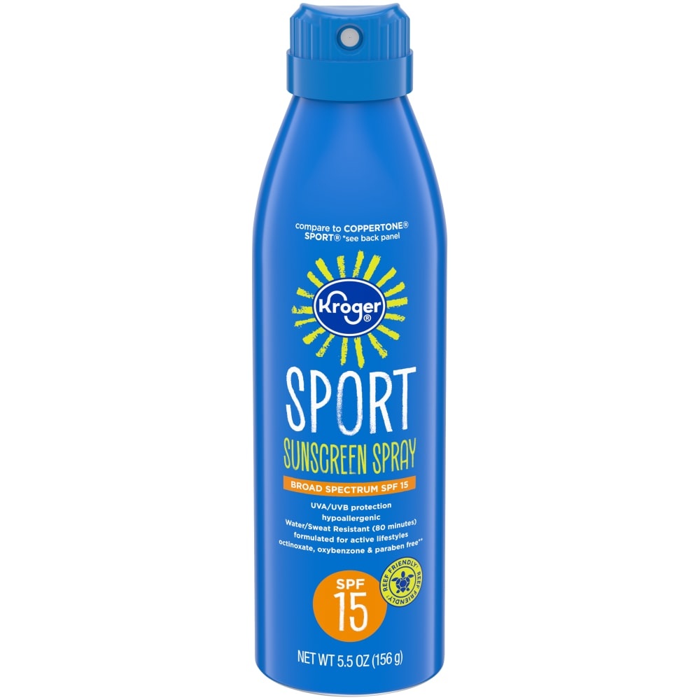 slide 1 of 1, Kroger Sport Spf 15 Sunscreen Spray, 5.5 oz