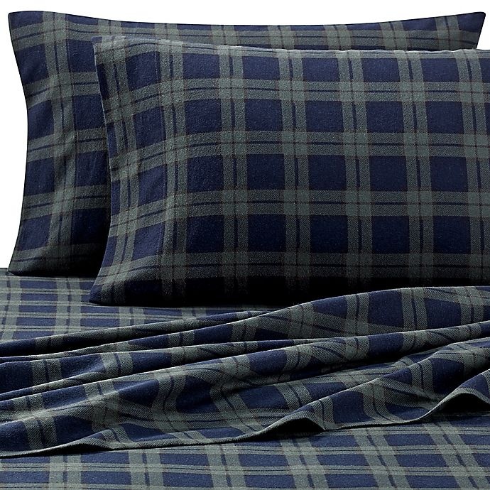 slide 1 of 1, The Seasons Collection Heavyweight Flannel Plaid Standard Pillowcases - Blackwatch, 2 ct