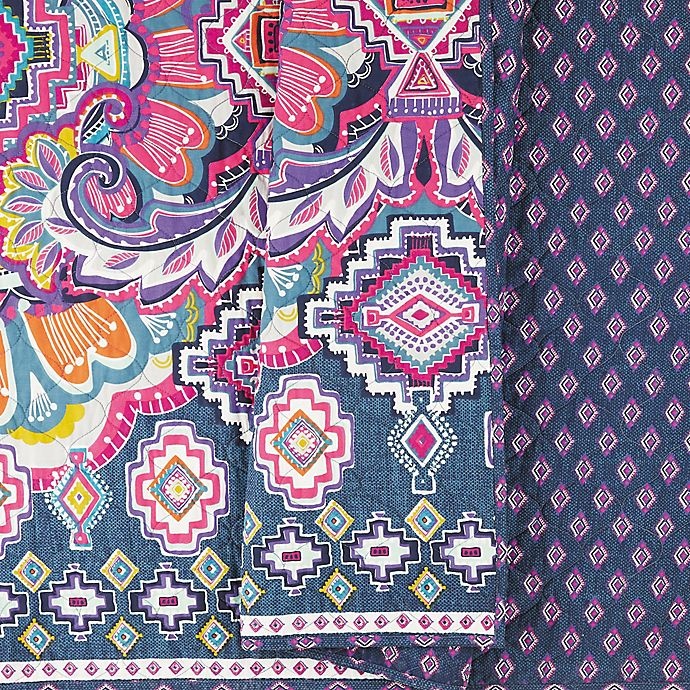 slide 3 of 3, Vera Bradley Sedona Medallion Reversible Twin Quilt - Navy, 1 ct