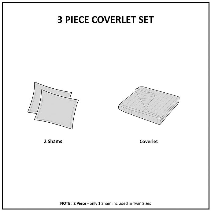 slide 9 of 9, Madison Park Lewis Reversible Micro Mink King/California King Coverlet Set - Teal, 3 ct