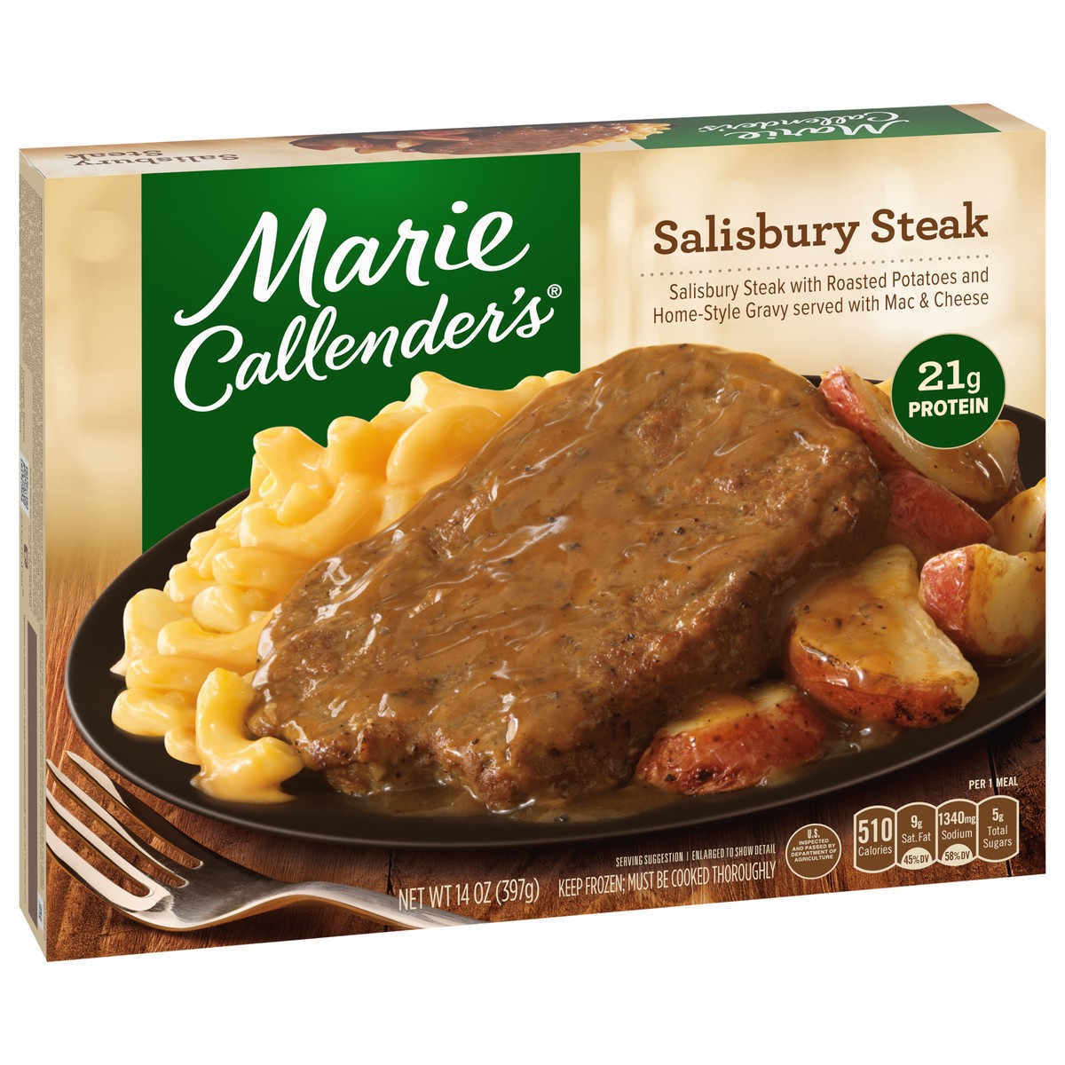 slide 4 of 9, Marie Callender's Frozen Salisbury Frozen Steak Dinner - 14oz, 14 oz