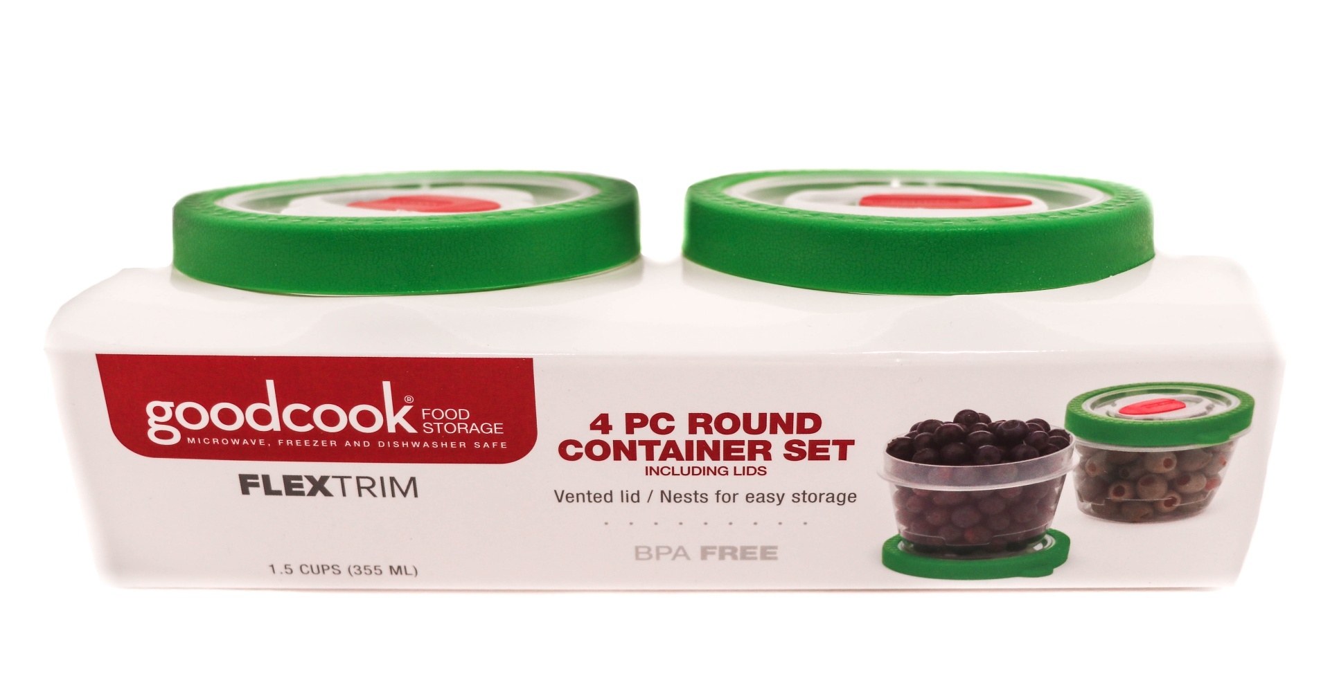 slide 1 of 1, Good Cook Set1.5 Cup GoodCooks Food Storage Flextrim, 2 ct