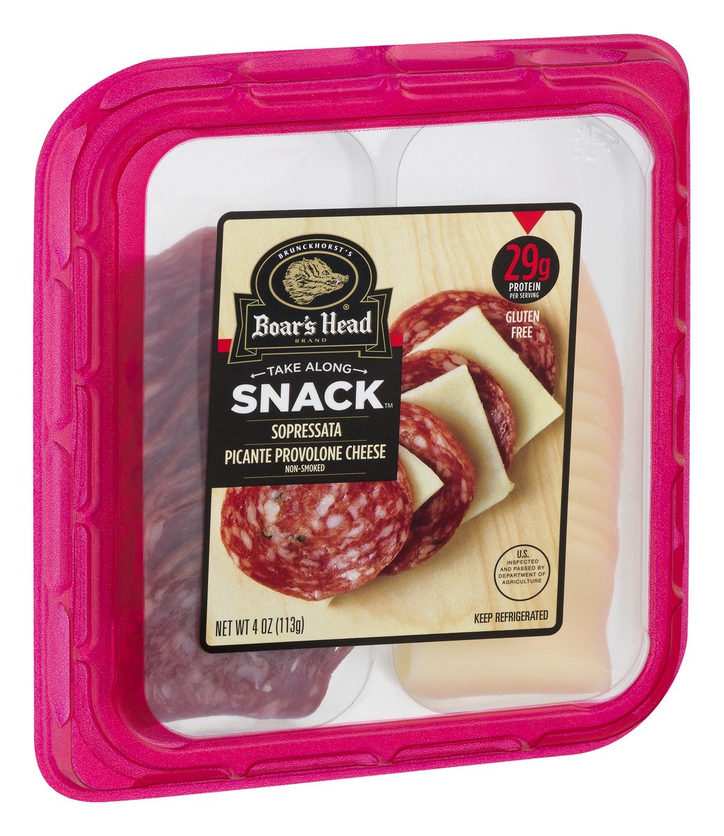 slide 2 of 9, Boar's Head Uncured Sopressata Dry Sausage & Picante Provolone Cheese Snack Tray, 4 oz