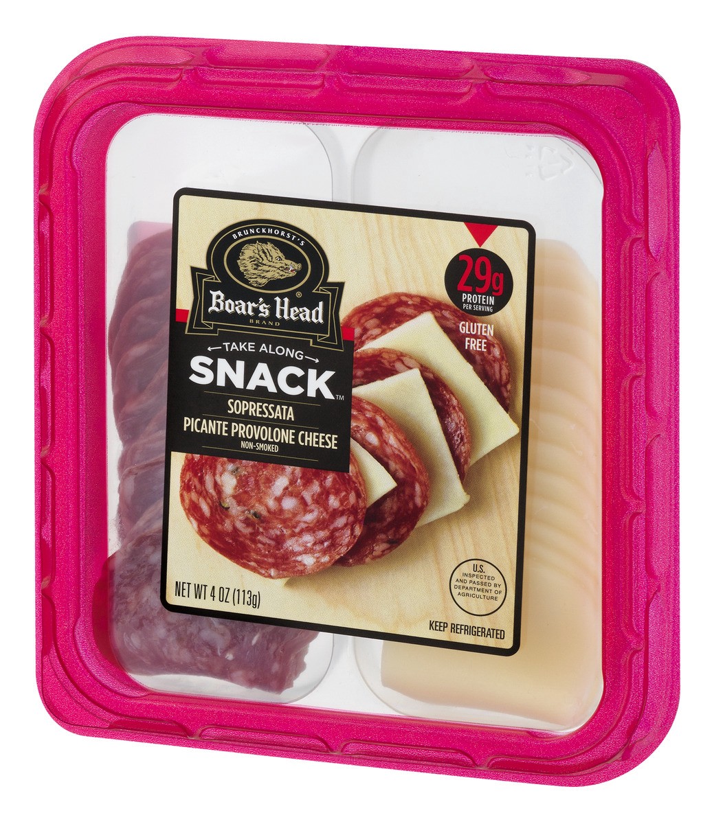 slide 3 of 9, Boar's Head Uncured Sopressata Dry Sausage & Picante Provolone Cheese Snack Tray, 4 oz