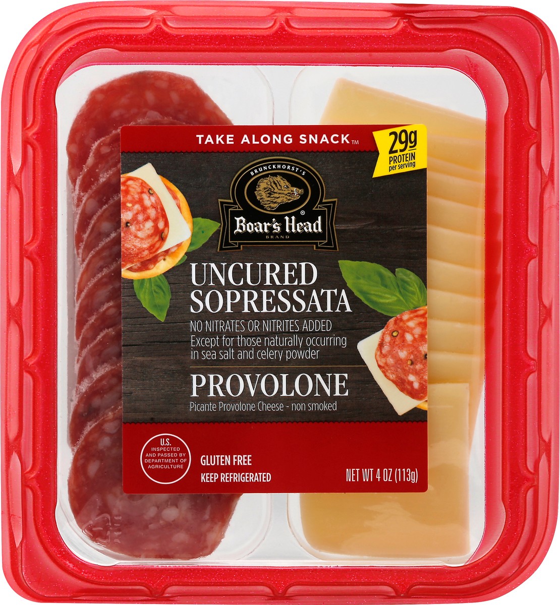 slide 6 of 9, Boar's Head Uncured Sopressata Dry Sausage & Picante Provolone Cheese Snack Tray, 4 oz