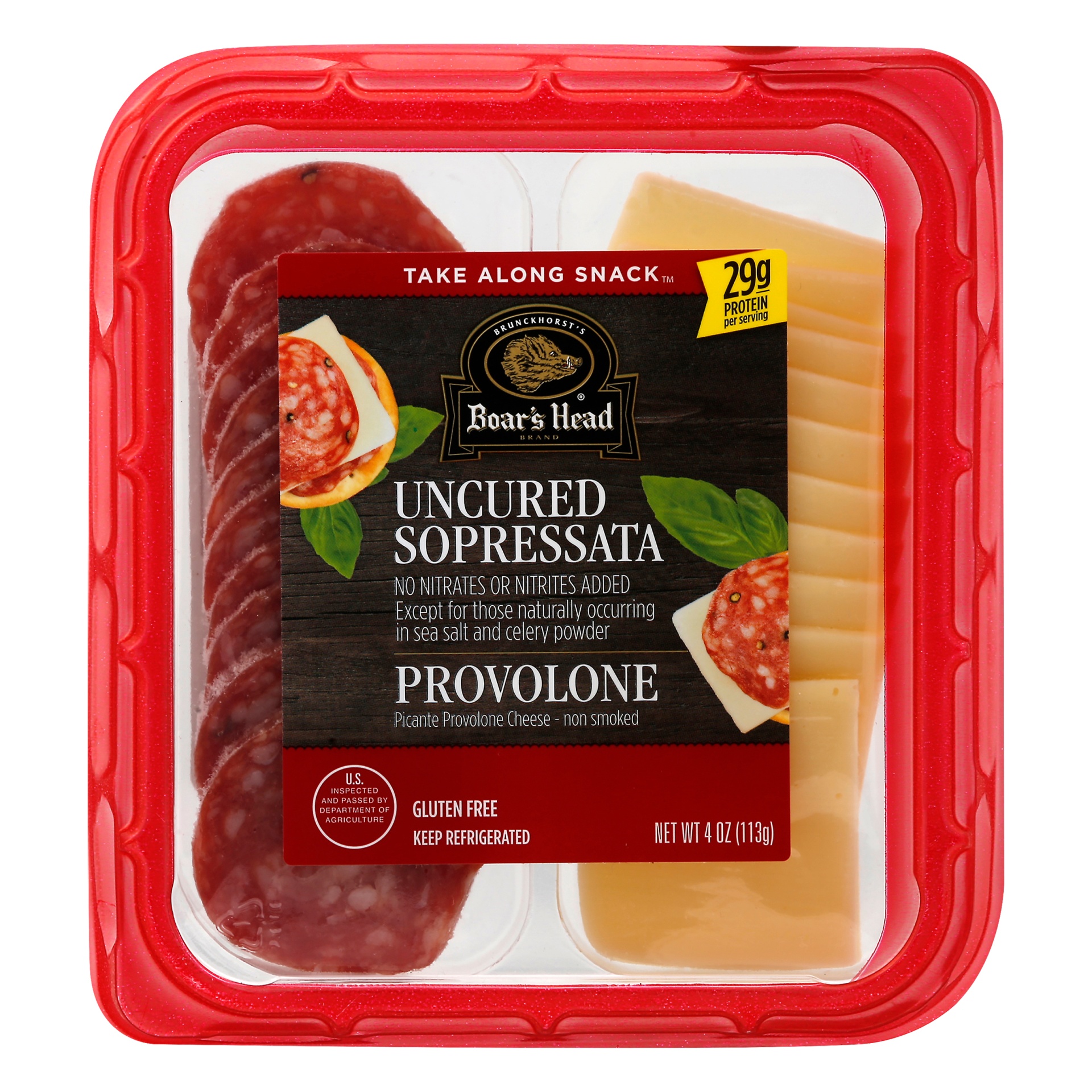 slide 1 of 2, Boar's Head Take Along Snack, Sopressata Picante Provolone Cheese, 4 oz