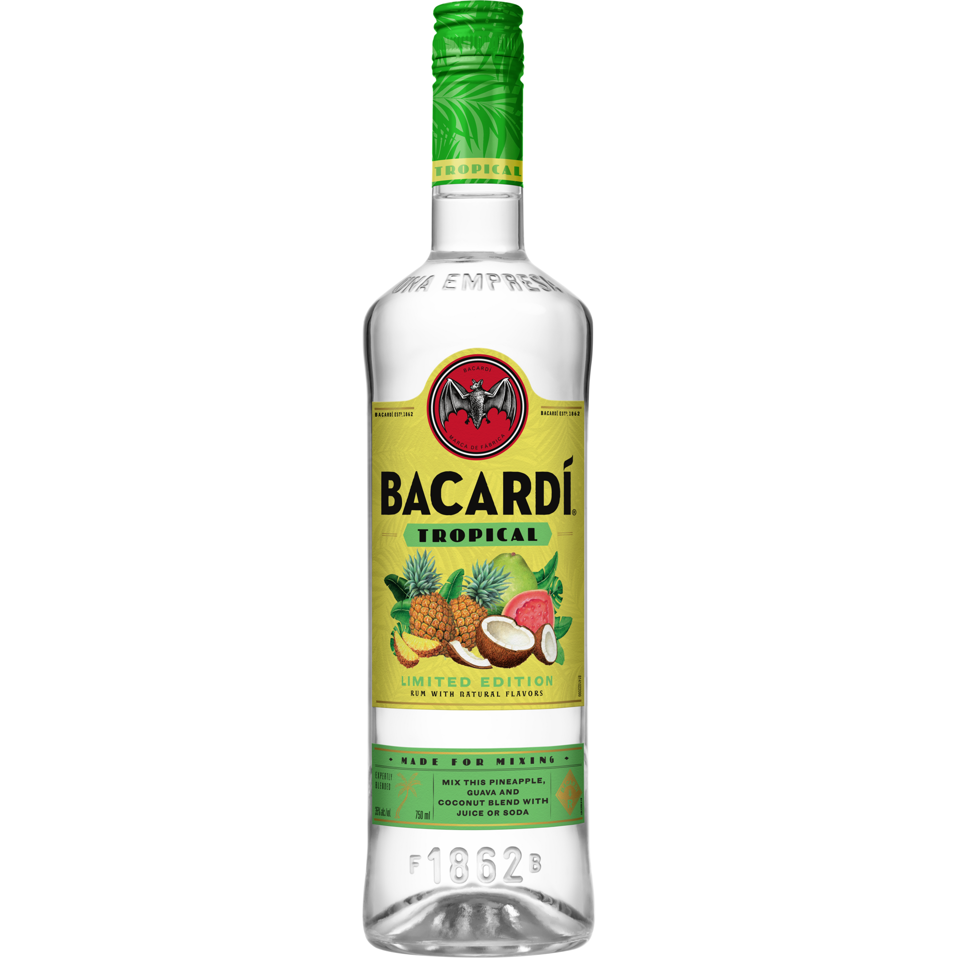slide 1 of 1, Bacardí Bacardi Tropical Rum, Gluten Free 35% 75Cl/750Ml, 750 ml