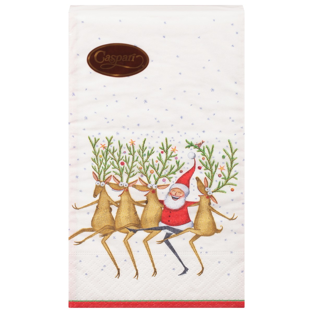 slide 7 of 12, Caspari Santa's Kickettes White 3-Ply Napkins 15 ea, 15 ct