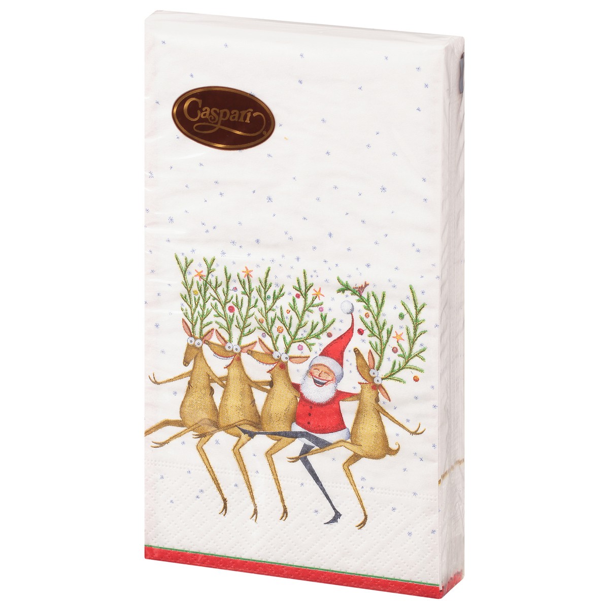 slide 6 of 12, Caspari Santa's Kickettes White 3-Ply Napkins 15 ea, 15 ct